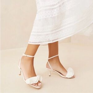 NWT Loeffler Randall Elena Pearl Pleated Ruffle Sandals 5.5